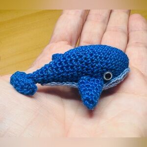 HANDMADE Crochet Tiny Amigurumi Whale in Blue